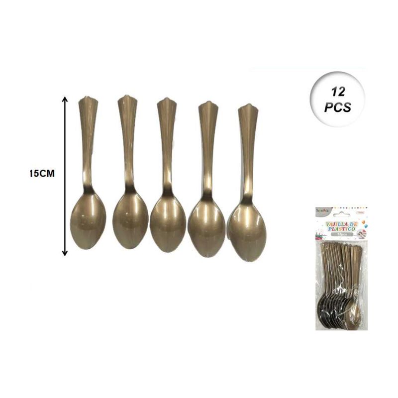 GENERICO - CUBIERTOS DESCARTABLES 12 PCS 15 CM