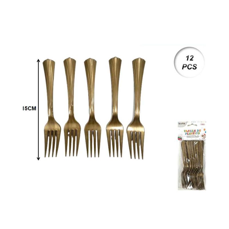 GENERICO - CUBIERTOS DESCARTABLES 12 PCS 15 CM