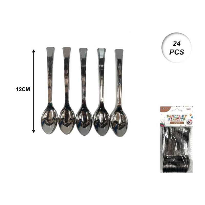 GENERICO - CUBIERTOS DESCARTABLES 24 PCS 12 CM