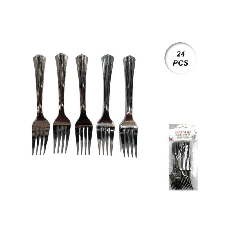 GENERICO - CUBIERTOS DESCARTABLES 24 PCS 12 CM