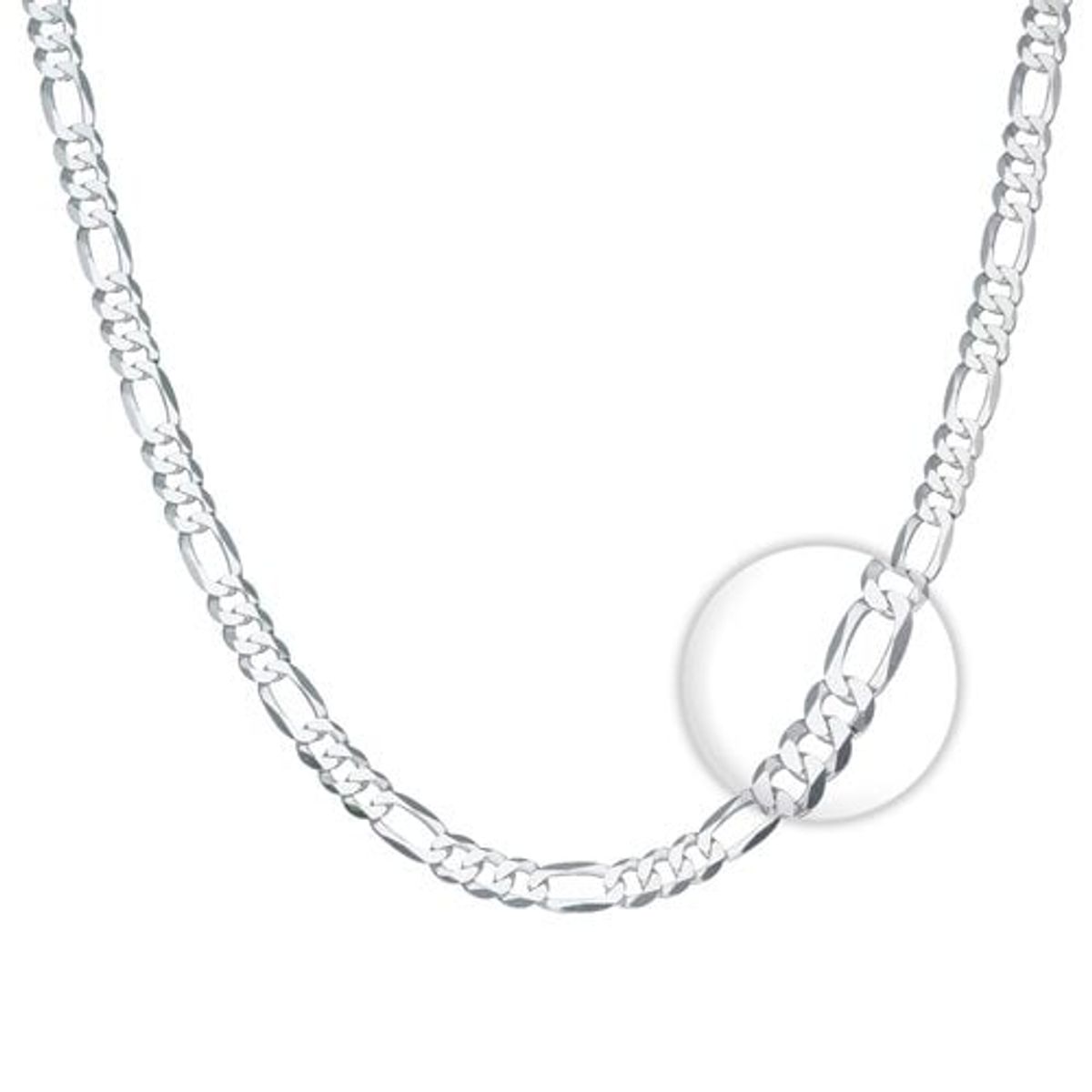 GENERICO - Cadena plata 925 figaro 3mm 60cm italiana