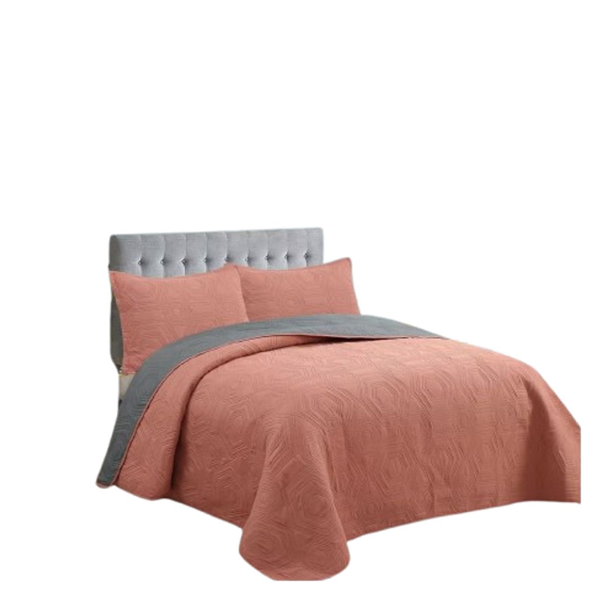 GENERICO - Cubrecama Quilt Verano 1.5 Plazas - Salmón CS018