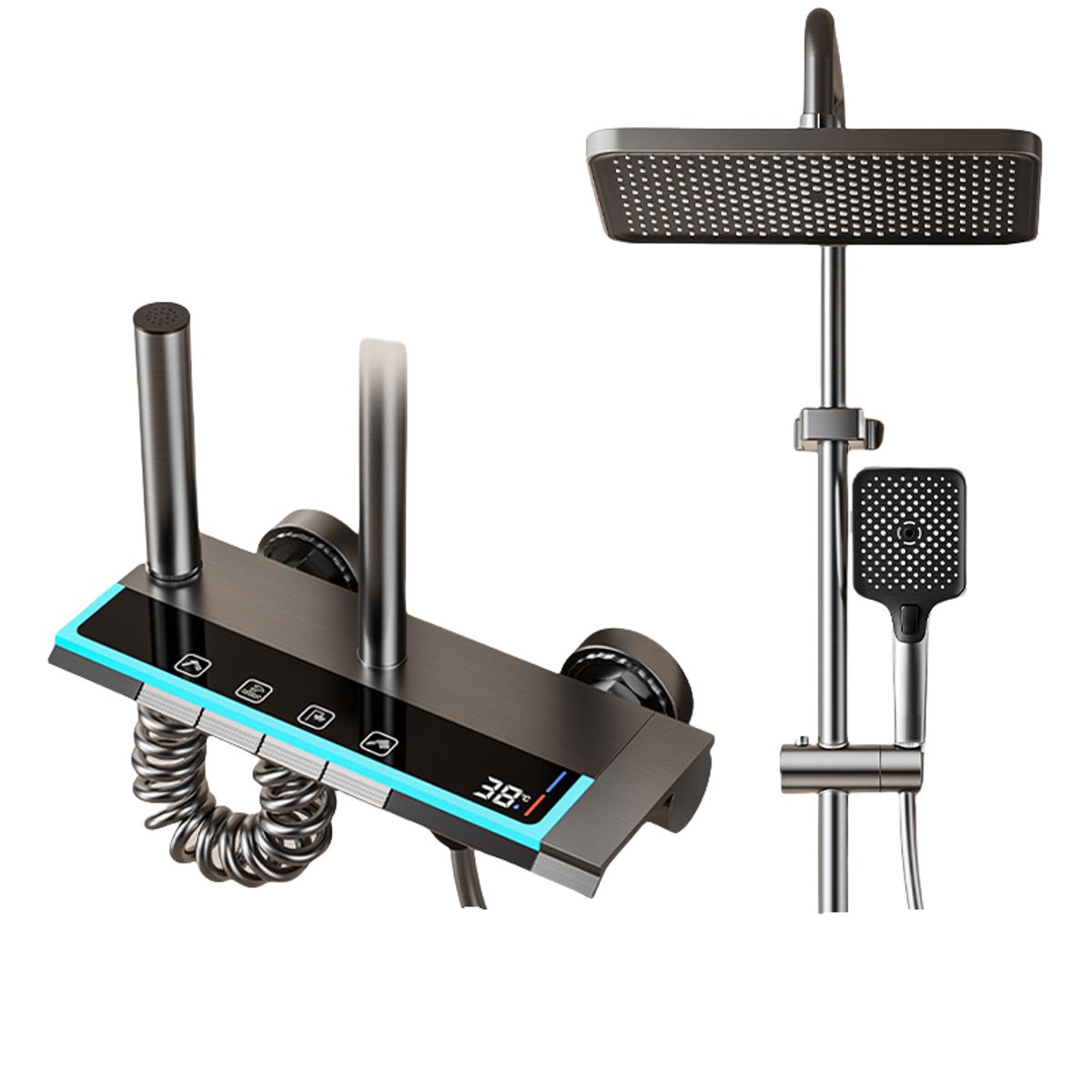 GENERICO - Ducha Columna Moderna 4 Funciones Llave Botones