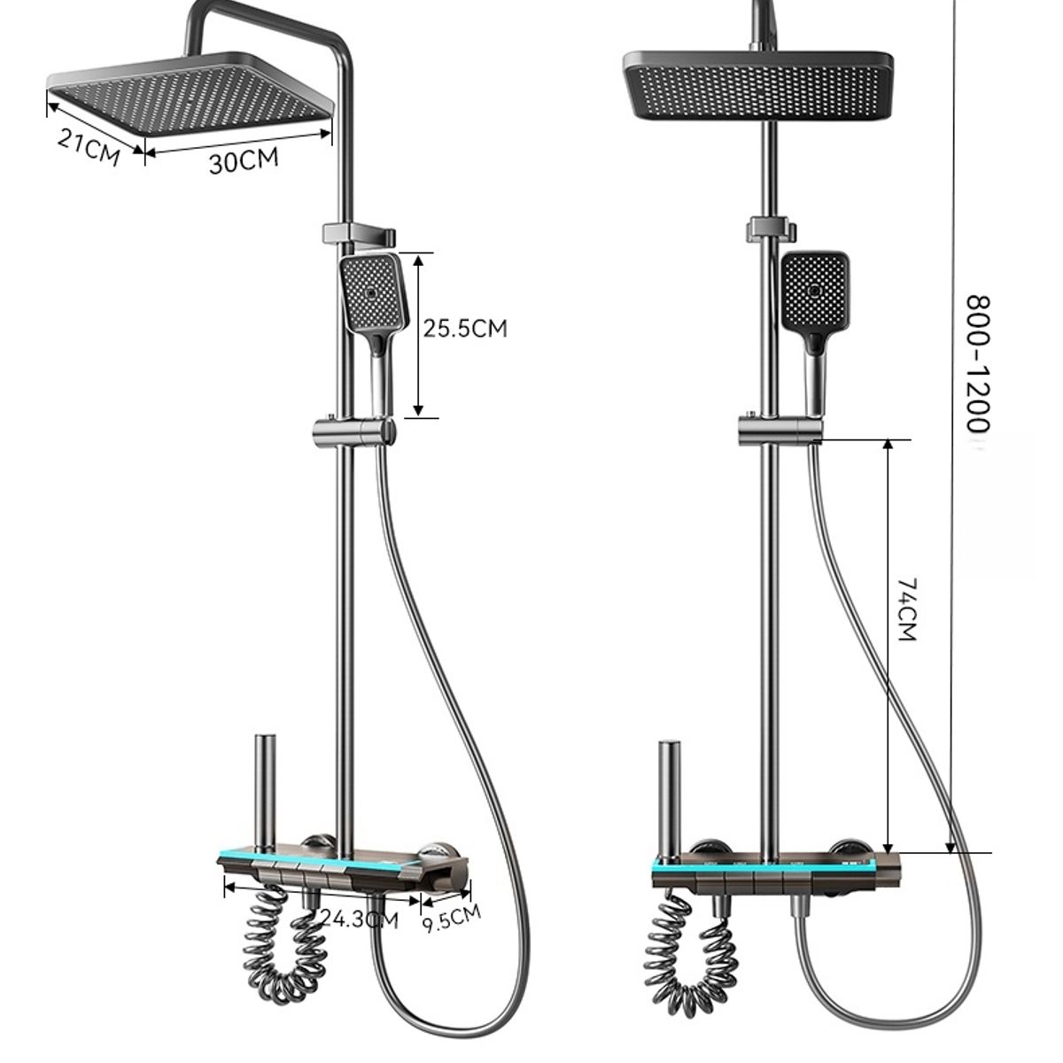 GENERICO - Ducha Columna Moderna 4 Funciones Llave Botones