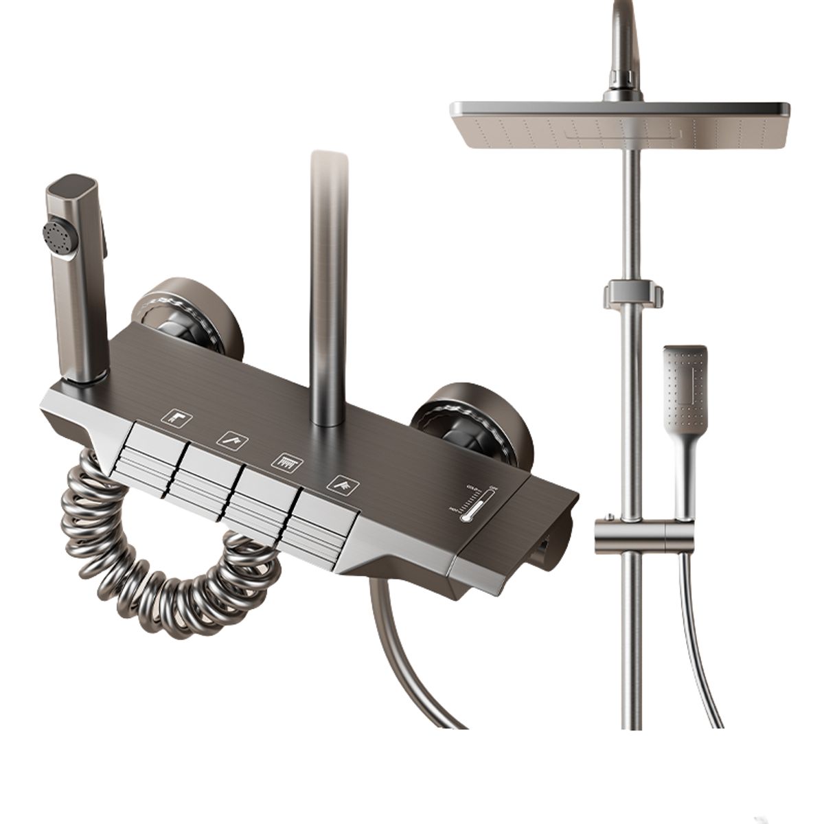 GENERICO - Ducha Columna Moderna 4 Funciones Llave Botones
