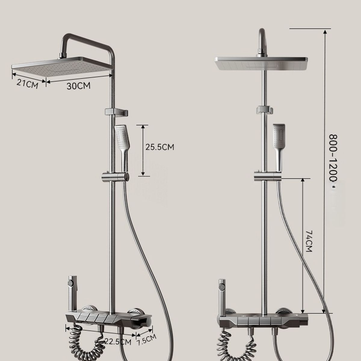 GENERICO - Ducha Columna Moderna 4 Funciones Llave Botones