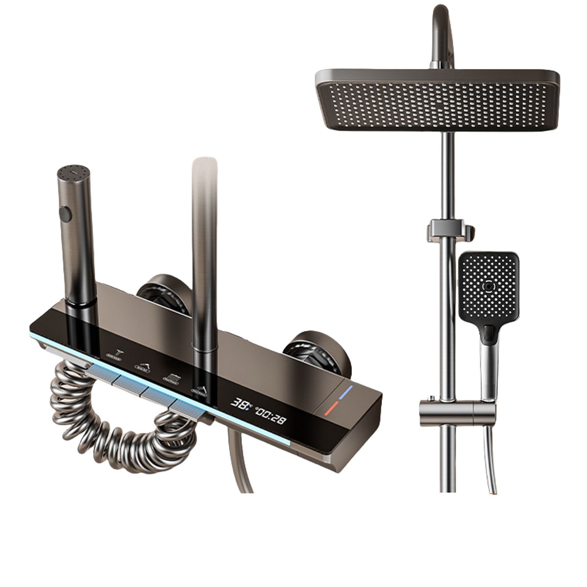 GENERICO - Ducha Columna Moderna 4 Funciones Llave Botones