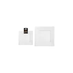 GENERICO - Plato Cuadrado De Plástico Blanco 3pcs 23cm