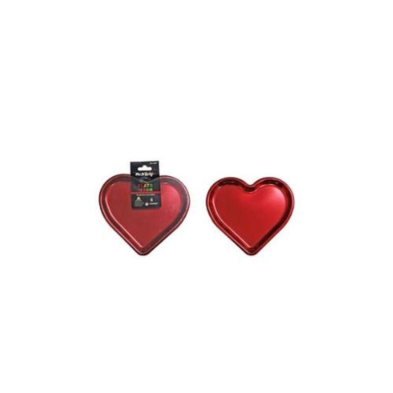 GENERICO - Plato Plástico De Corazón Rojo 18cm 6pcs