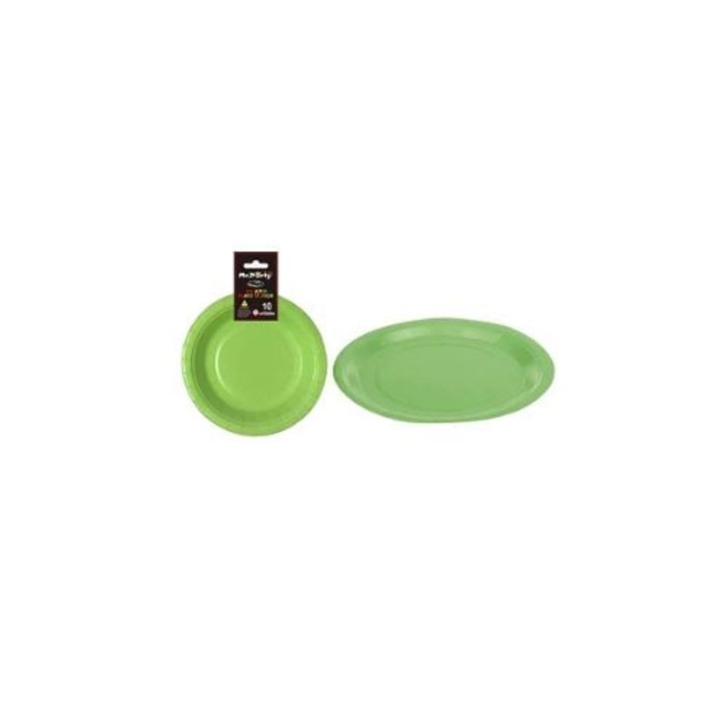 GENERICO - Plato De Papel Verde 9 Pulgadas 22cm 10pcs