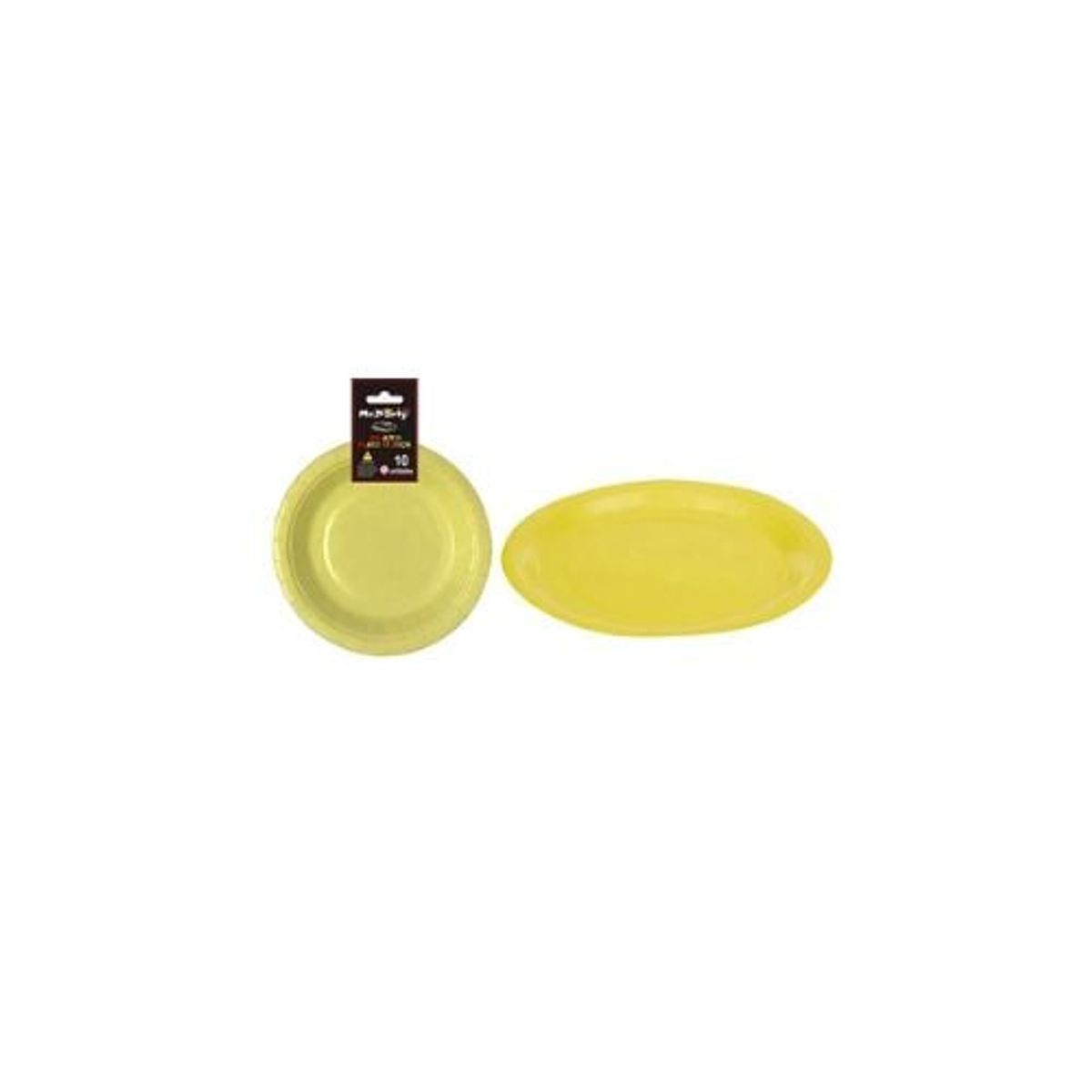 GENERICO - Plato De Papel Amarillo 9 Pulgadas 22cm 10pcs