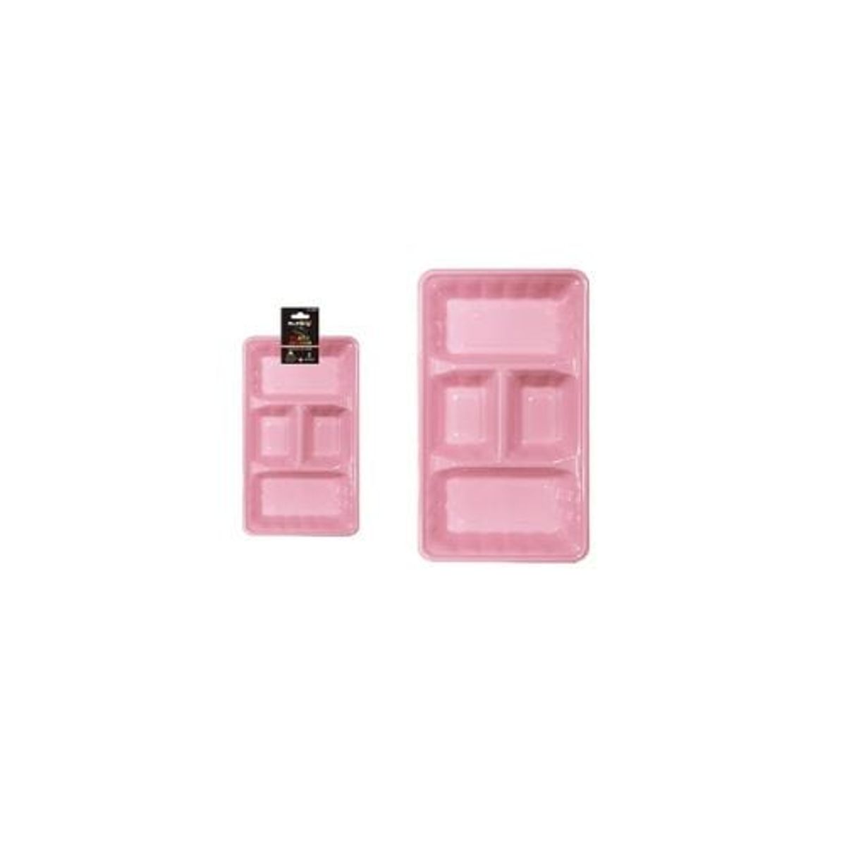 GENERICO - Bandeja Rectangular Plástico Division Rosa 2pcs 35x18cm