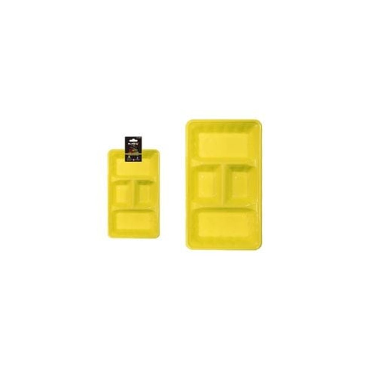 GENERICO - Bandeja Rectangular Plástico Division Amarillo 2pcs 35x18cm