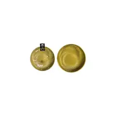 GENERICO - Plato Plástico Redondo Dorado 31cm 2pcs