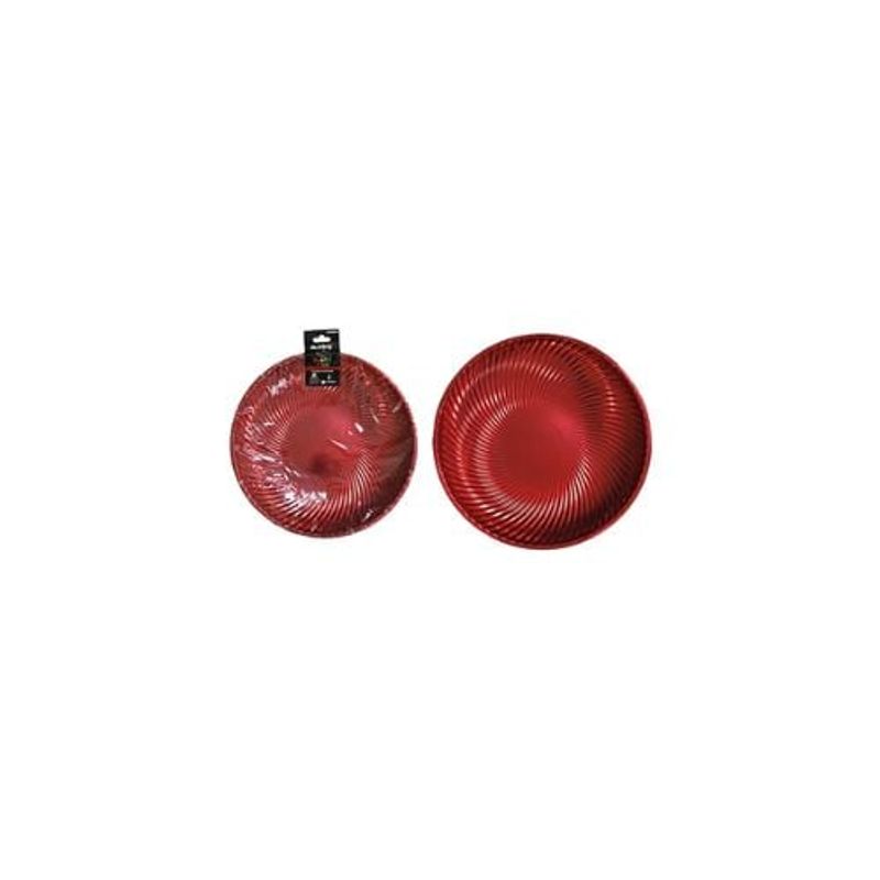 GENERICO - Plato Plástico Redondo Rojo 31cm 2pcs