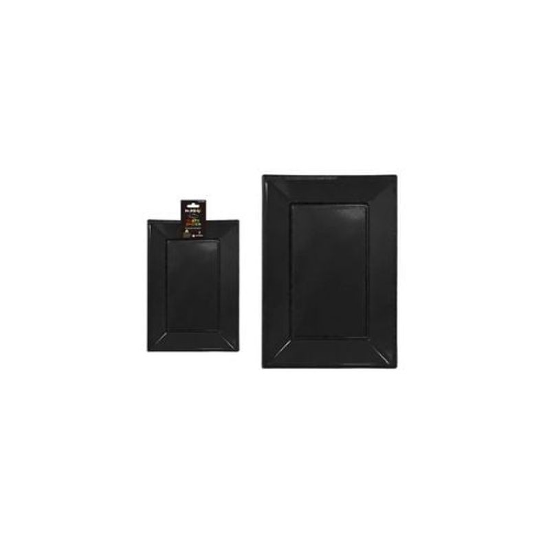 GENERICO - Plato Rectangular De Plástico Negro 33x23cm 3pcs 35g