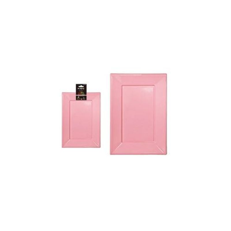GENERICO - Plato Rectangular De Plástico Rosa 33x23cm 3pcs 35g