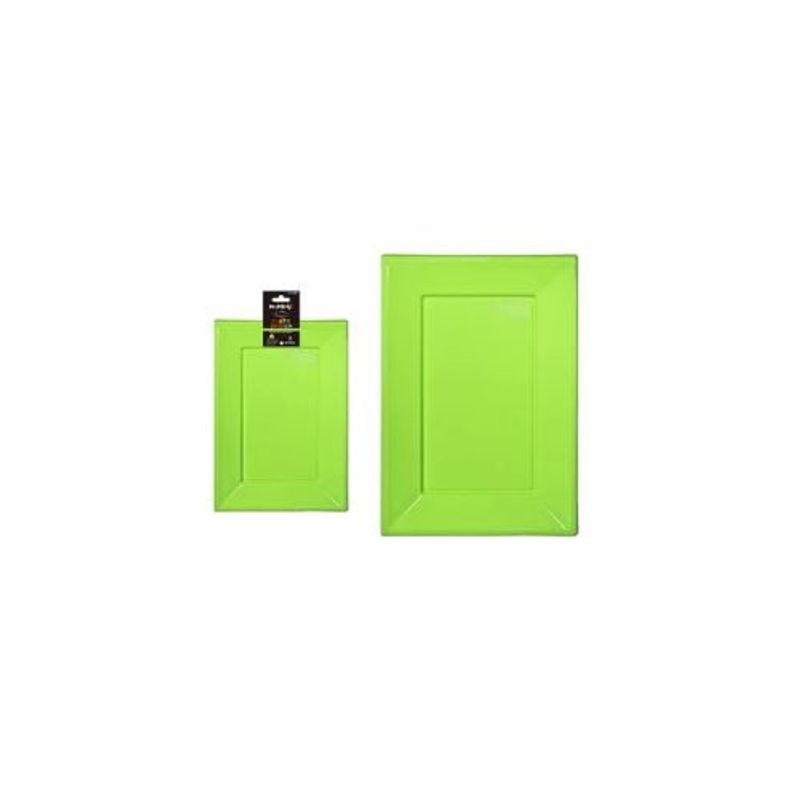 GENERICO - Plato Rectangular De Plástico Verde 33x23cm 3pcs 35g