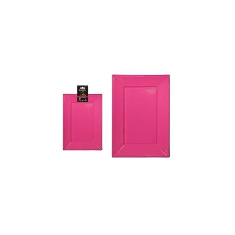 GENERICO - Plato Rectangular De Plástico Fuscia 33x23cm 3pcs 35g
