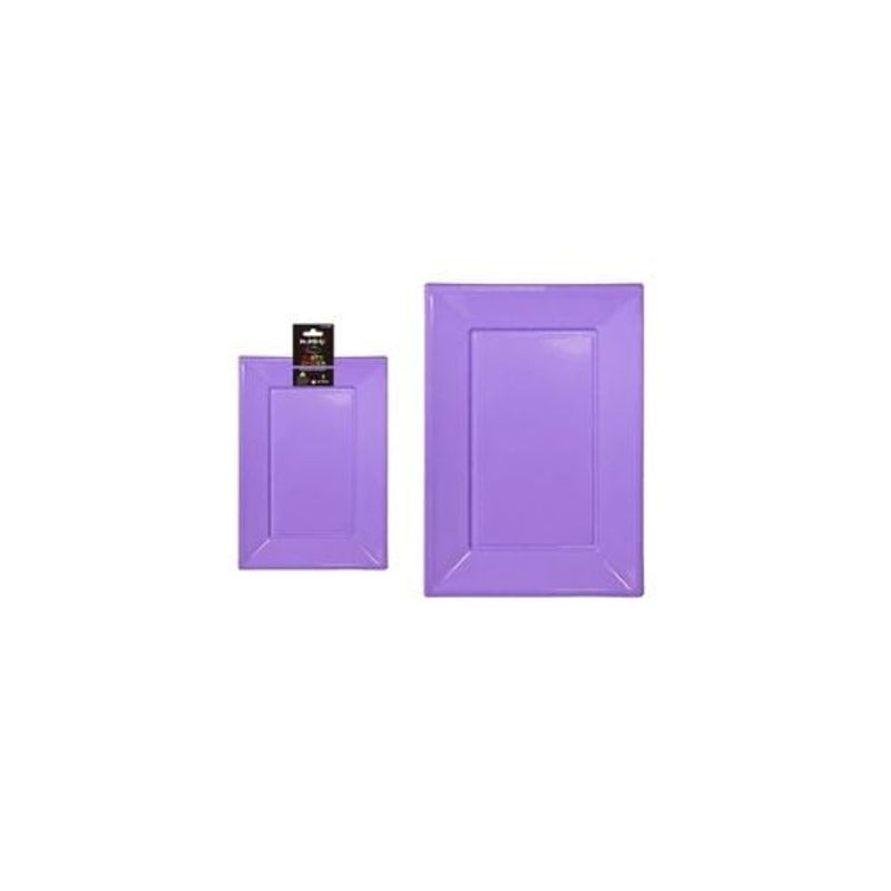GENERICO - Plato Rectangular De Plástico Lila 33x23cm 3pcs 35g