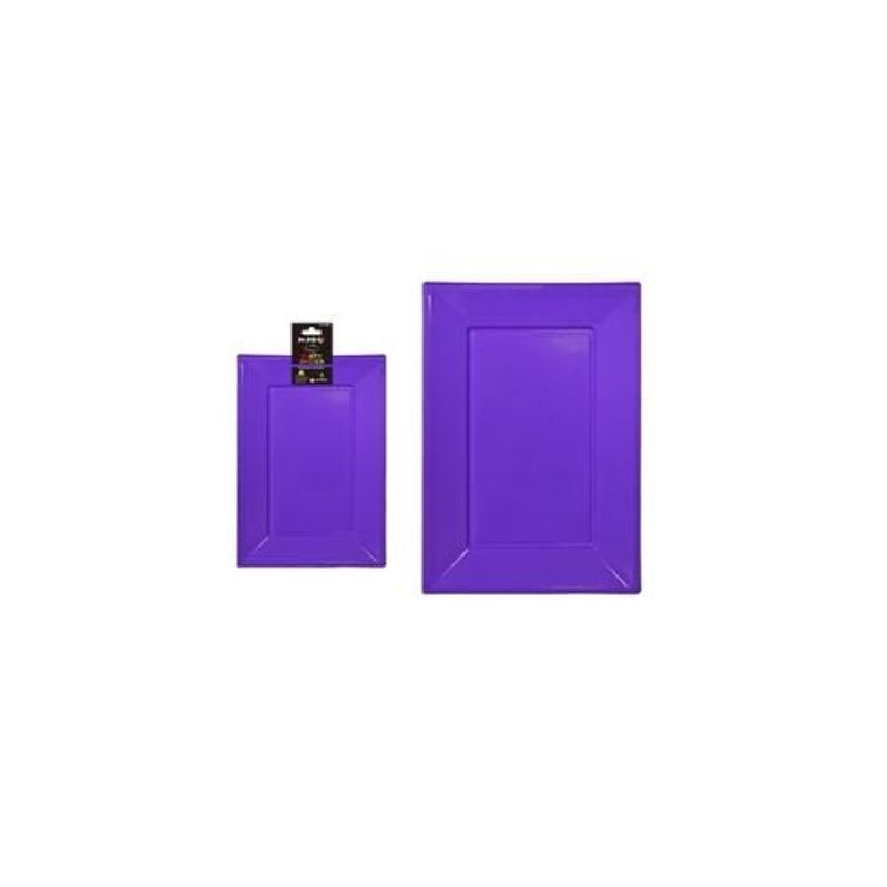 GENERICO - Plato Rectangular Plástico Púrpura Oscuro 33x23cm 3pcs 35g