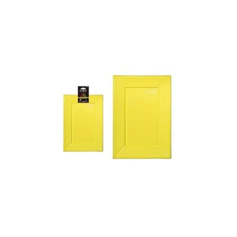 GENERICO - Plato Rectangular De Plástico Amarillo 33x23cm 3pc 35g