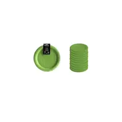 GENERICO - Platos Plásticos Verde 23cm 10pcs