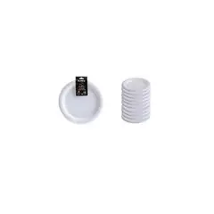 GENERICO - Platos Plásticos Blanco 23cm 10pcs