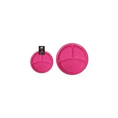 GENERICO - Plato Plástica Fuscia Con Division 26cm 19g 5pcs