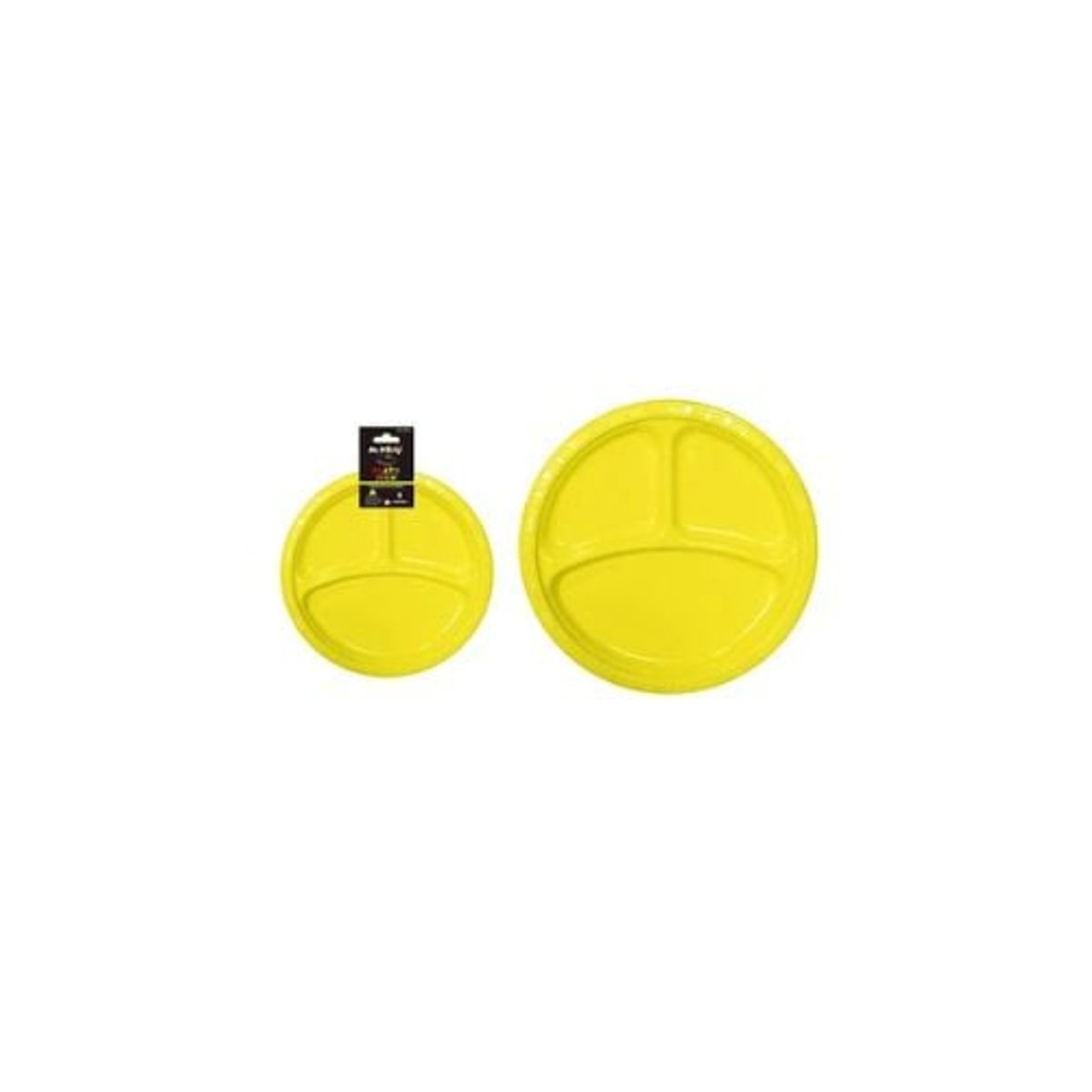 GENERICO - Plato Plástica Amarillo Con Division 26cm 19g 5pcs