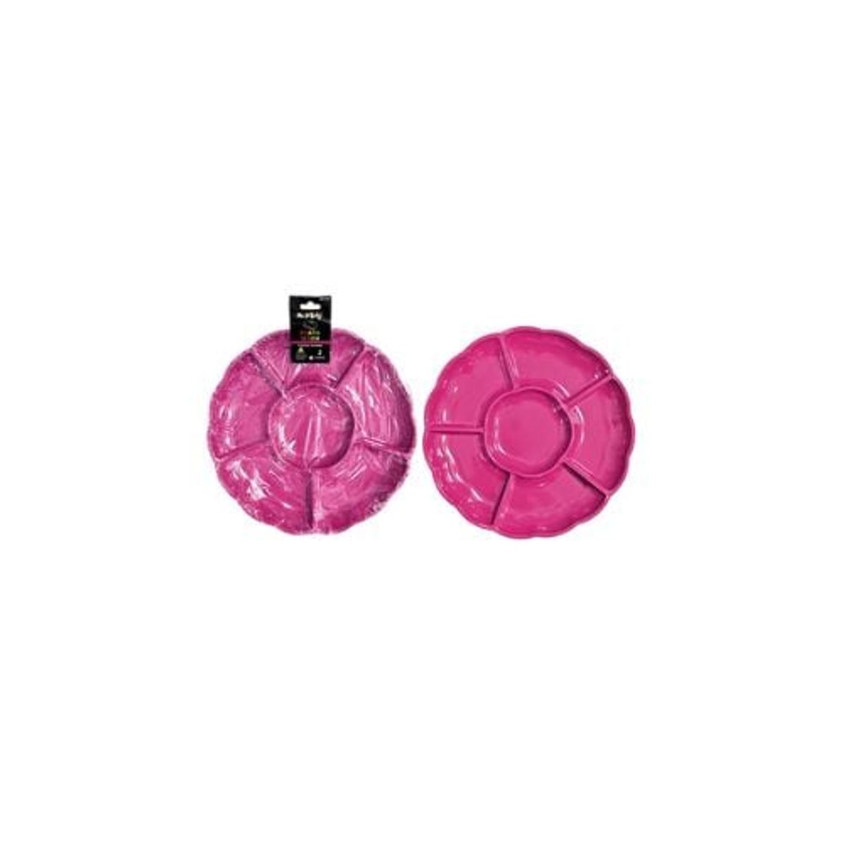 GENERICO - Bandeja Plástica Fuscia Con Division 30cm 2pcs