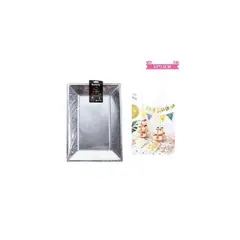 GENERICO - Bandejas Plásticas Rectangular Plateadas 23x33cm 3pcs