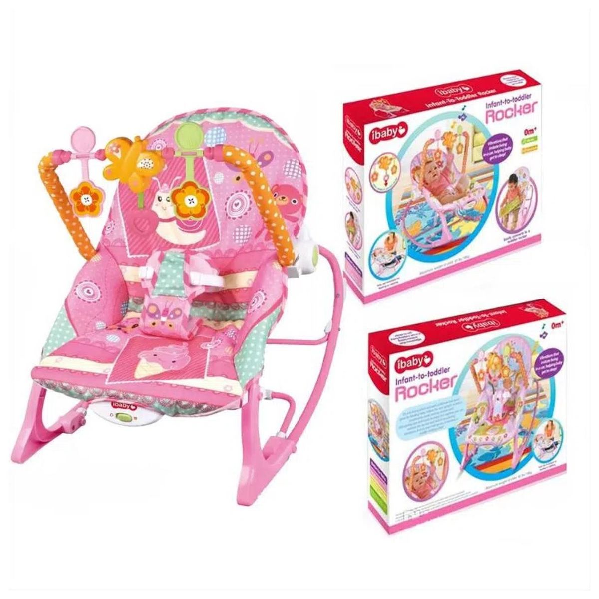 GENERICO - Juguete Silla Mecedora Vibradora Musical Rosado Infantil