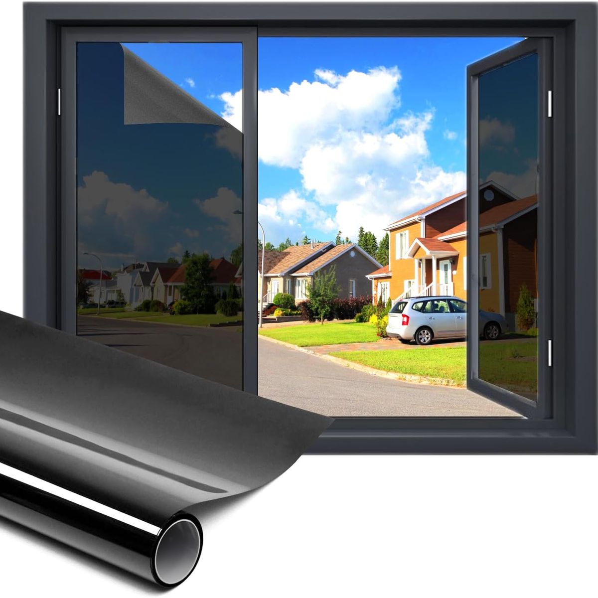 KUANGYE - Papel Polarizado Espejado 3 Metros X 120cm Negro 5% Auto Ventana Casa