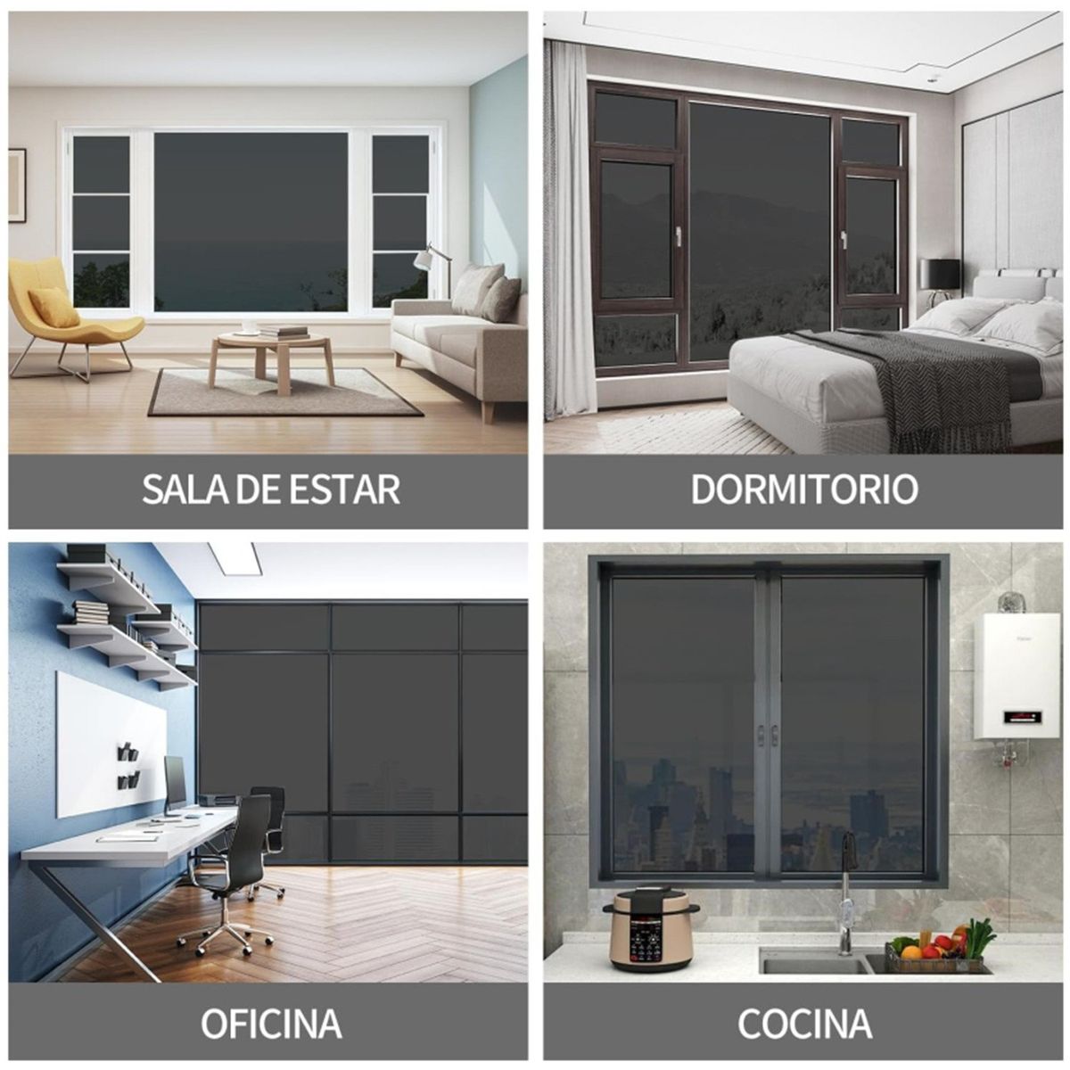 KUANGYE - Papel Polarizado Espejado 3 Metros X 120cm Negro 5% Auto Ventana Casa