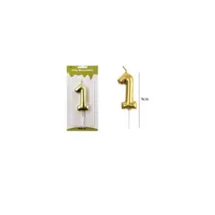 GENERICO - Vela De Número 1 Dorado 3X6CM