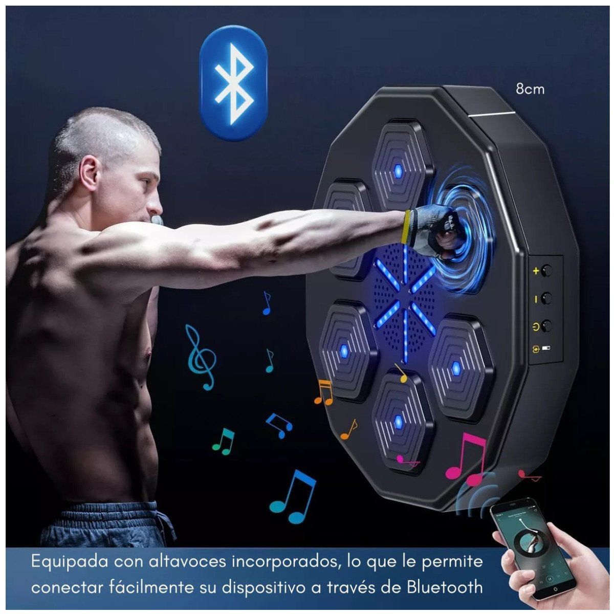 KUANGYE - Maquina de Boxeo musica entreno inteligente pared con guante