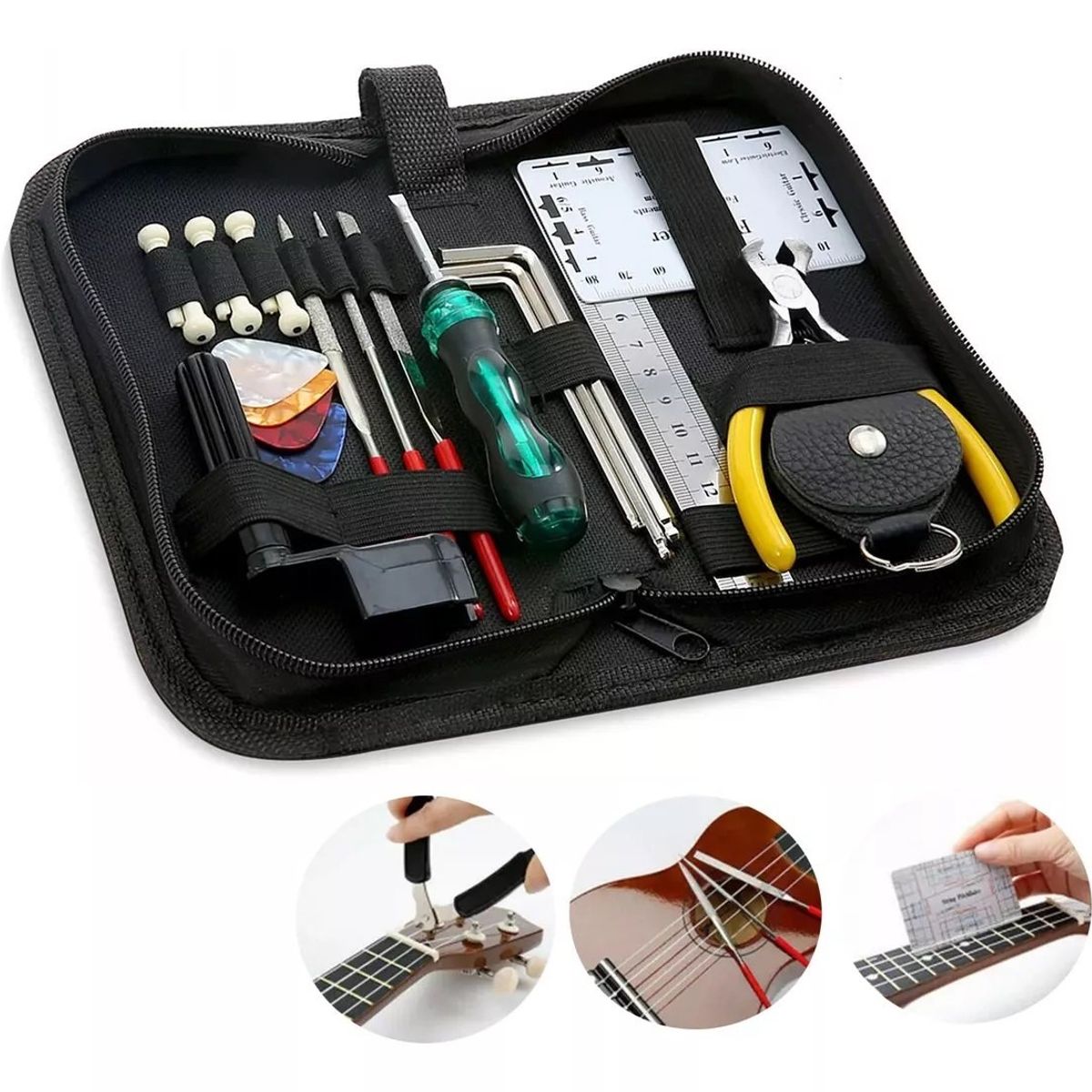 KUANGYE - Kit Herramientas Reparacion Mantencion Guitarras, 22 Piezas