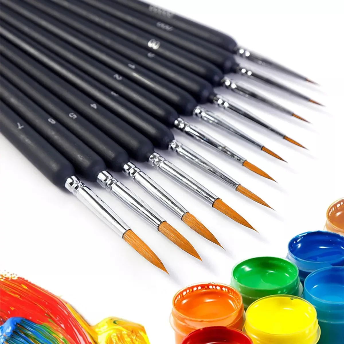 KUANGYE - Set 11 Pinceles Para Acrilico Gouache De Dibujo Oleo Acuarel