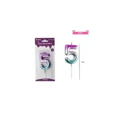 GENERICO - Vela De Cumpleaños Número 5 Multicolor 9cm