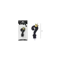 GENERICO - Vela Negro De Signo Con Corona 9cm