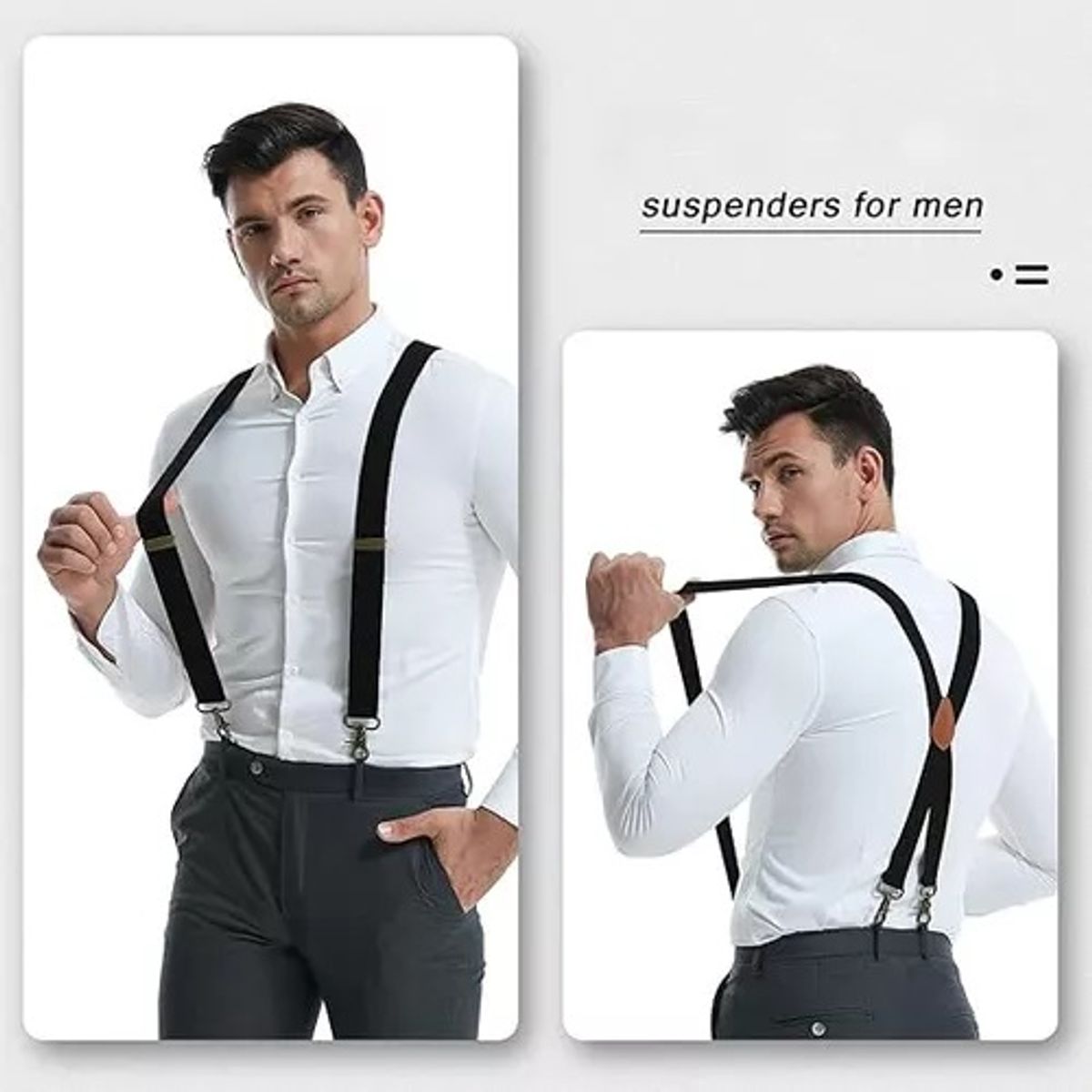 KUANGYE - Suspensores Tirantes Para Adultos Con Ganchos Vintage