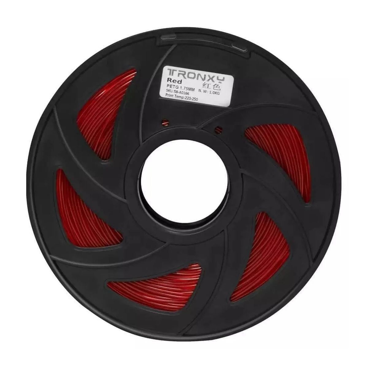 TODODESCUENTO - Filamento 3d Petg Tronxy De 1.75mm Y 1kg- ROJO TRANSPARENTE