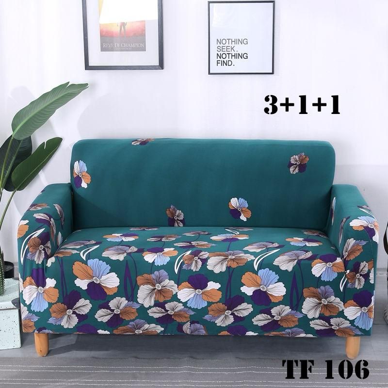 ANGELES DEL HOGAR - Cubre Sillon Futon Elastico Diseño 3+1+1  TF106