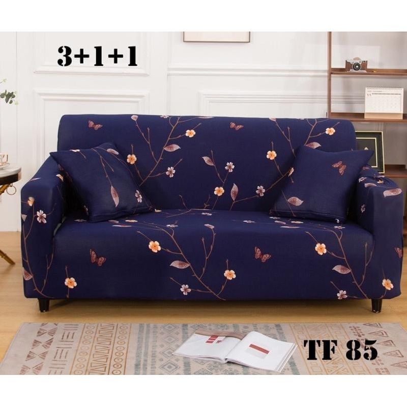 ANGELES DEL HOGAR - Cubre Sillon Futon Elastico Diseño 3+1+1  TF85