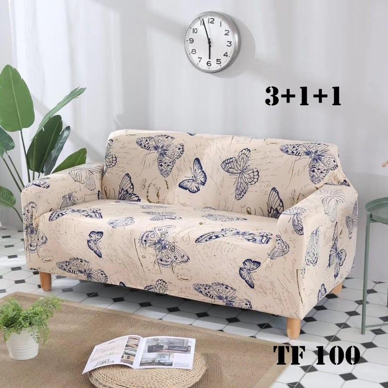 ANGELES DEL HOGAR - Cubre Sillon Futon Elastico Diseño 3+1+1  TF100