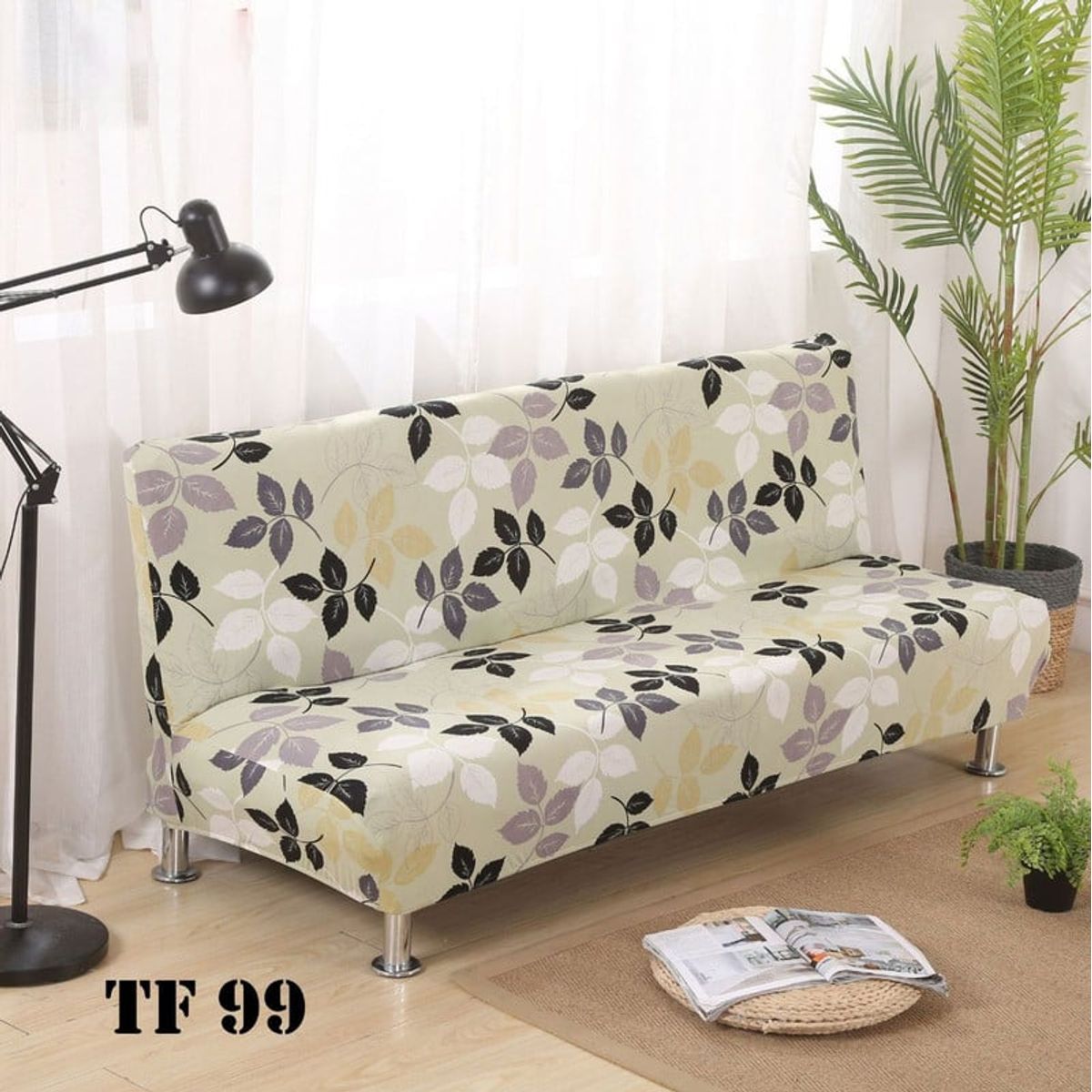 ANGELES DEL HOGAR - Funda Protectora Lisa Sofa Futon Elastica 150 cm x 200 cm TF99