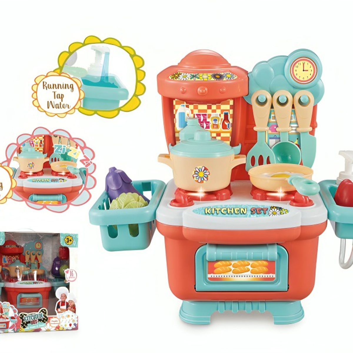 OEM - CAJA JUGUETE 10PCS SET COCINA CON LUZ Y MUSICA