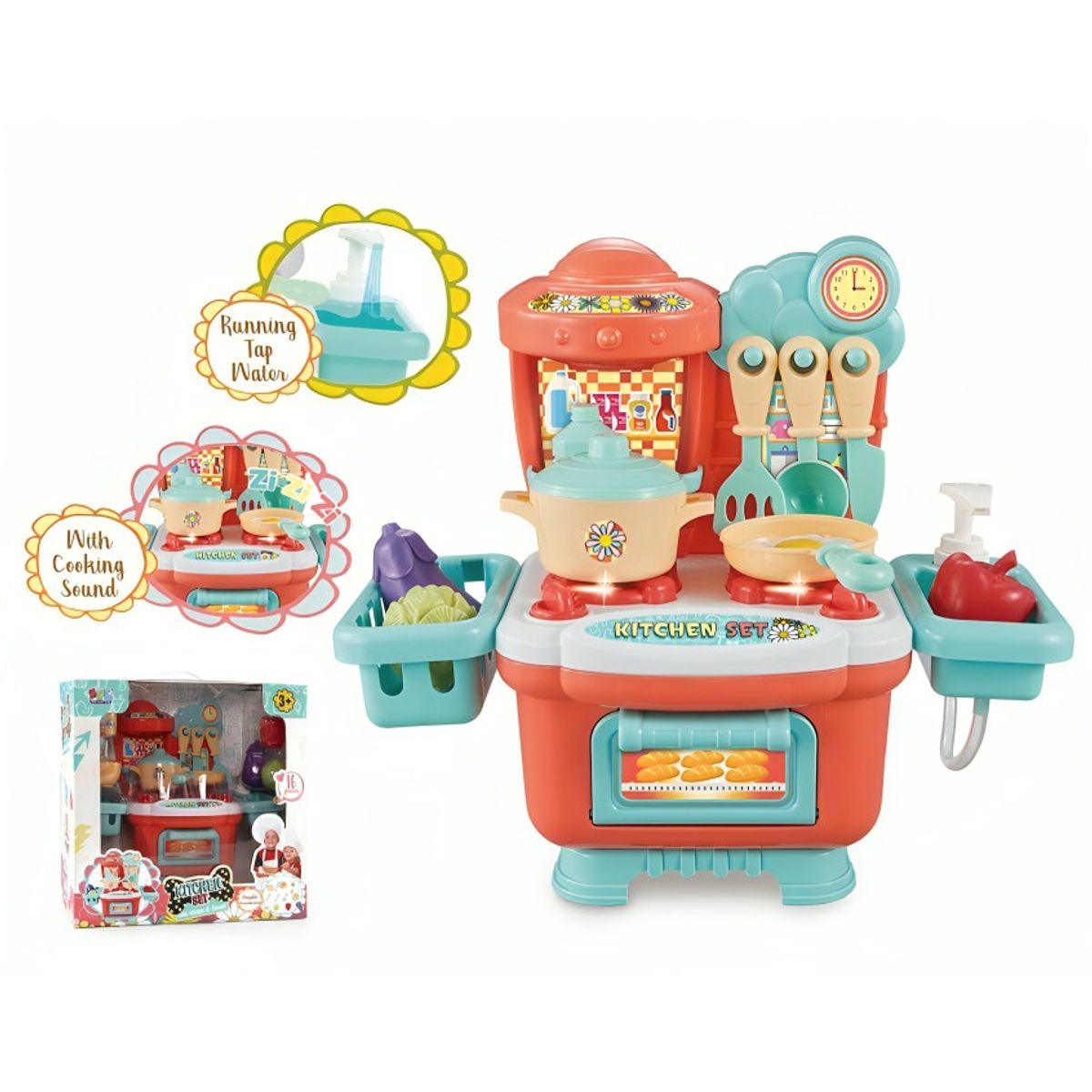 OEM - CAJA JUGUETE 10PCS SET COCINA CON LUZ Y MUSICA