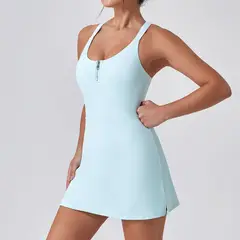 RURUTOTO - Vestido Deportivo Yoga sin mangas para Mujer Negro